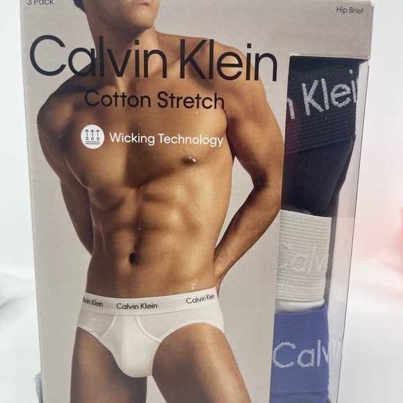 Calvin Klein Mens Size XXL Cotton Stretch Hip Briefs 3 pair classic fit NWT - Picture 1 of 8